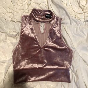 Bebe Pink Velvet Crop Top